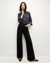 Veronica Beard Taylor Cropped High Rise Wide Leg Jean In Onyx In Onyx