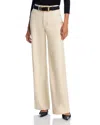 Veronica Beard Taylor High-rise Vegan Leather Jeans In Ecru