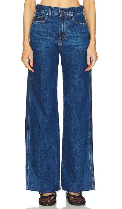Veronica Beard Taylor High Rise Wide Leg In Stoned Bright Blue