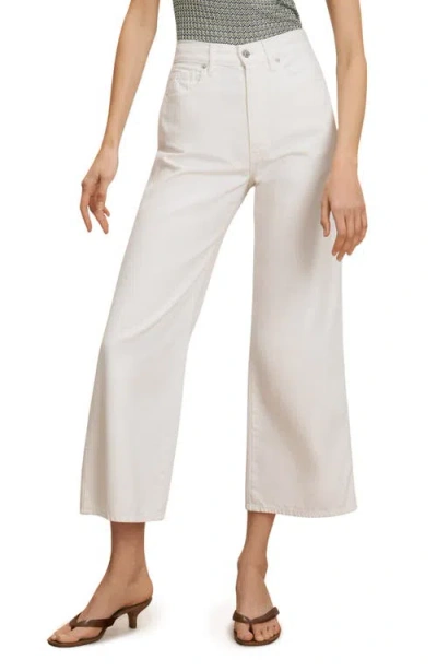 Veronica Beard Taylor High Waist Ankle Wide Leg Jeans In White