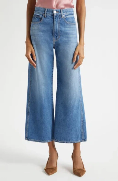 Veronica Beard Taylor High Waist Crop Wide Leg Jeans In Blue