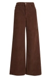 Veronica Beard Taylor High Waist Wide Leg Corduroy Pants In Burgundy