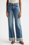 Veronica Beard Taylor High Rise Wide Leg Jeans In Rebel Stone In Rebel Stone