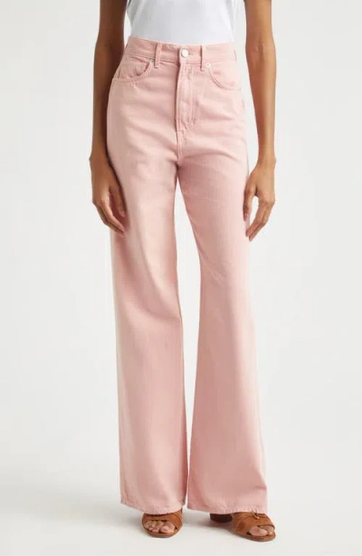 Veronica Beard Taylor High Waist Wide Leg Jeans In Pink