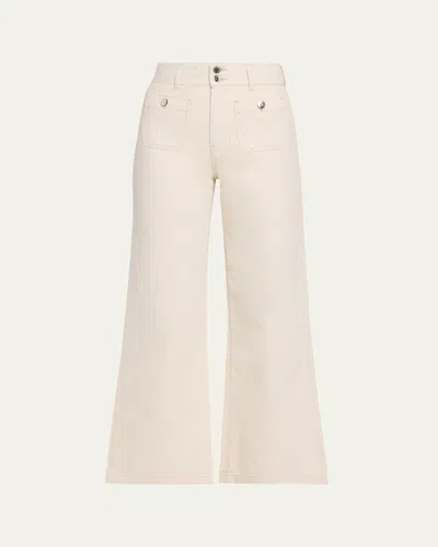 Veronica Beard Taylor High-rise Wide-leg Jeans In Sand