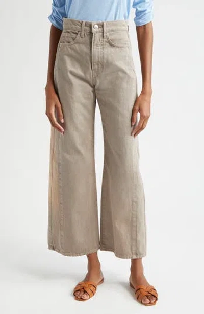 Veronica Beard Taylor Paneled High Waist Crop Wide Leg Jeans In Graphite