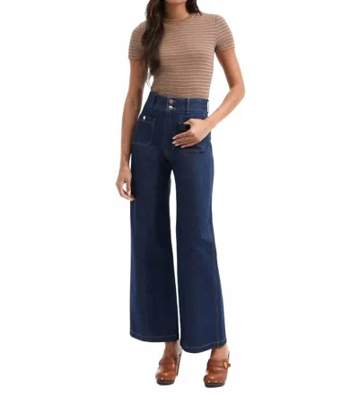 Veronica Beard Taylor Patch Pocket Wide-leg Jeans In Indigo Rinse In Blue