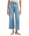 Veronica Beard Taylor Scalloped Cropped Wide Leg Jeans In Nova In Blue