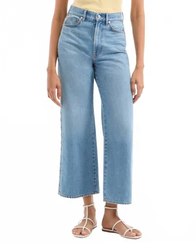 VERONICA BEARD TAYLOR SCALLOPED CROPPED WIDE LEG JEANS IN NOVA