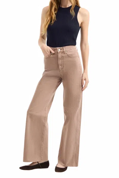 Veronica Beard Taylor Wide Leg Jean In Tan Sierra In Beige