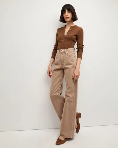 Veronica Beard Taylor Wide-leg Jean In Tan Sierra