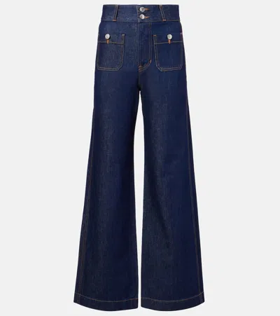 Veronica Beard Taylor Wide-leg Jeans In Blue
