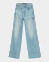 Veronica Beard Taylor High Rise Wide Leg Jeans In Blue Glare In Blue