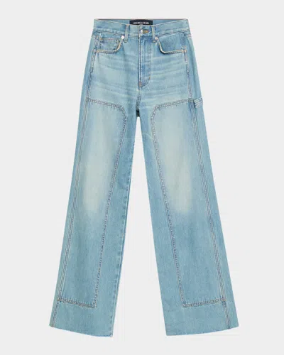 VERONICA BEARD TAYLOR WIDE-LEG JEANS WITH CHAPS