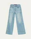 Veronica Beard Taylor Wide-leg Jeans With Chaps In Blue