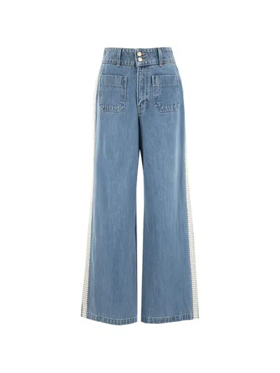 Veronica Beard Taylor Wide-leg Jeans In Blue