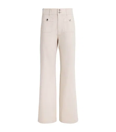Veronica Beard Taylor Wide-leg Jeans In White