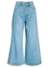 Veronica Beard Taylore Wide-leg Cropped Jeans In Blue