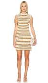 Veronica Beard Templeton Dress In Desert Khaki & Off-white