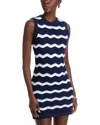 Veronica Beard Templeton Zigzag Knit Dress In Blue