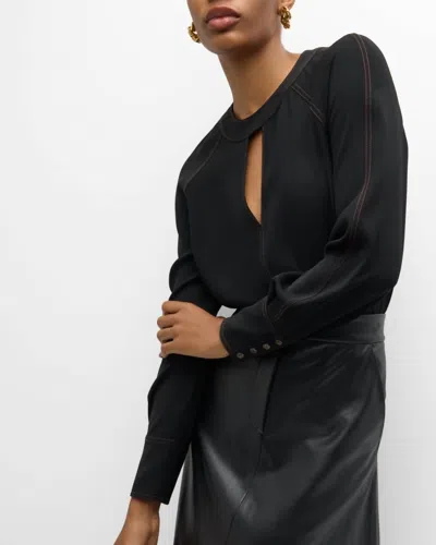 Veronica Beard Tena Top In Black