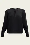 Veronica Beard Tena Long-sleeve Cut-out Top