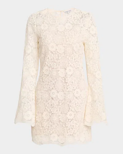 Veronica Beard Teresia Floral Lace A-line Minidress In Neutral