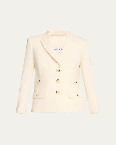 Veronica Beard Terre Cropped Jacket In Off White