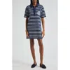 Veronica Beard Terrence Gestreiftes Minikleid Aus Frottee Aus Einer Baumwollmischung Mit Stickereien In Marine/off White/blue Surf