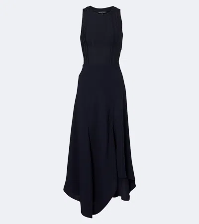 Veronica Beard Thalissa Draped Ribbed-knit Midi Dress In Blue
