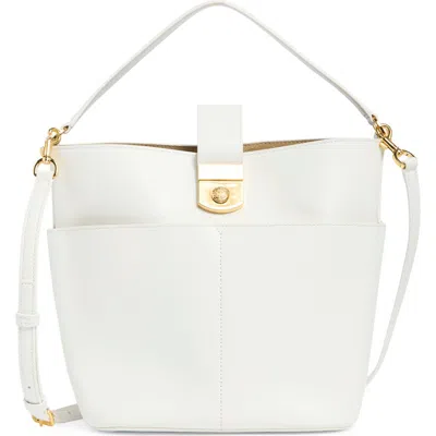 Veronica Beard The Crest Lock Leather Bucket Bag