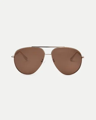 Veronica Beard The Flare Aviator Sunglasses In Dark Brown