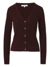 Veronica Beard Thelma Cashmere Cardigan In Burgundy