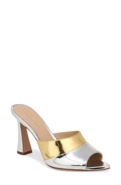 Veronica Beard Thora Pointed Toe Slide Sandal In Silver/ Gold