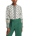 Veronica Beard Thorp Printed Button-front Blouse In Ivory Multi