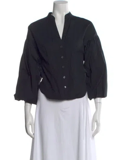Pre-owned Veronica Beard Three-quarter Sleeve Blouse In Black