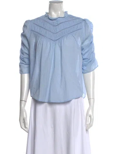 Pre-owned Veronica Beard Three-quarter Sleeve Blouse In Blue