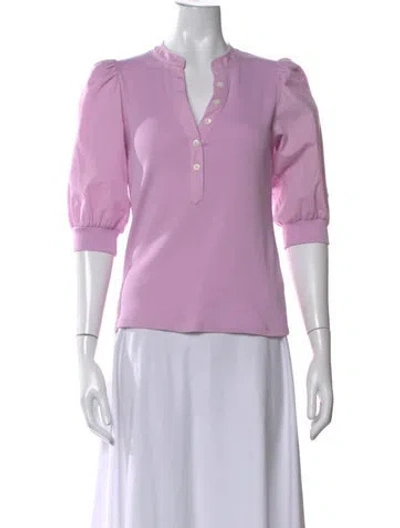 Pre-owned Veronica Beard Three-quarter Sleeve Polo In Purple