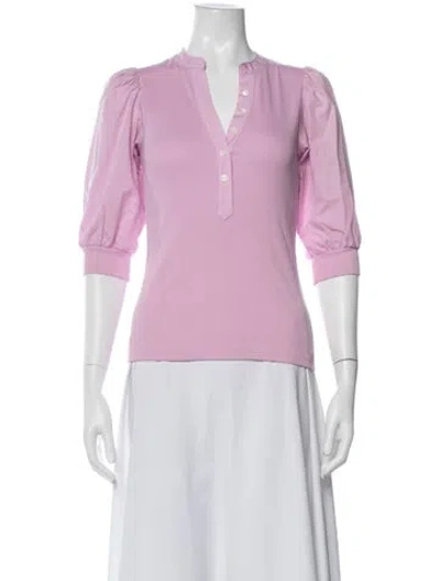 Pre-owned Veronica Beard Three-quarter Sleeve Polo In Purple