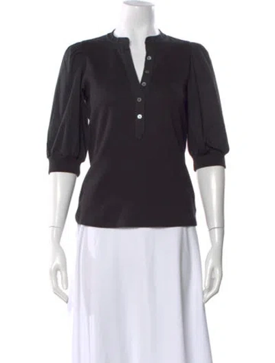 Pre-owned Veronica Beard Three-quarter Sleeve Top In Black