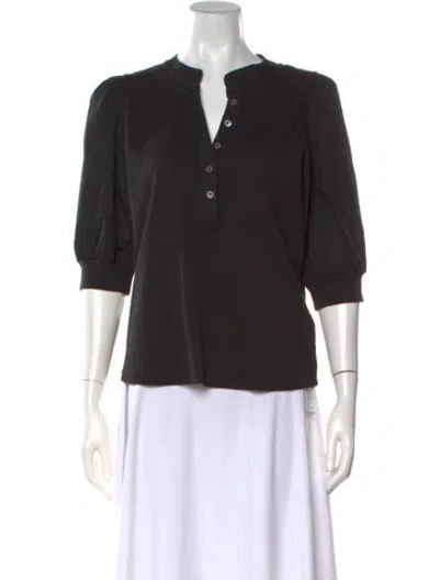 Pre-owned Veronica Beard Three-quarter Sleeve Top In Black