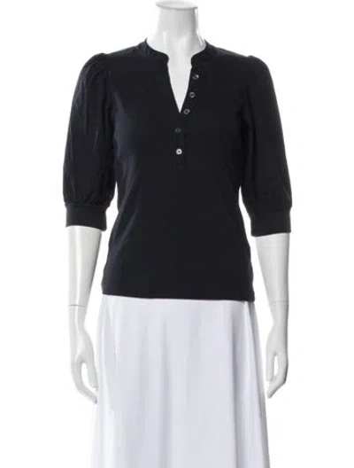Pre-owned Veronica Beard Three-quarter Sleeve Top In Blue