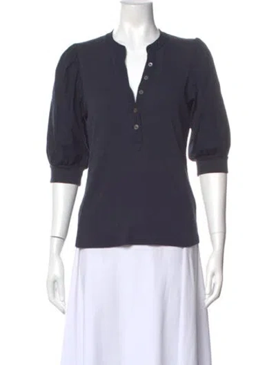 Pre-owned Veronica Beard Three-quarter Sleeve Top In Gray