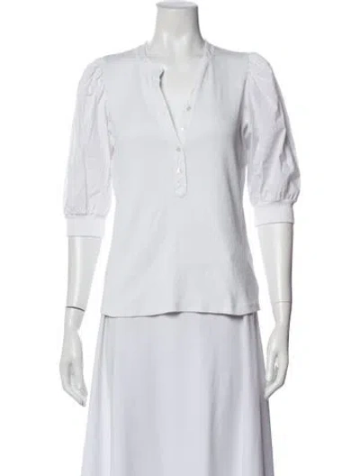 Pre-owned Veronica Beard Three-quarter Sleeve Top In Neutral