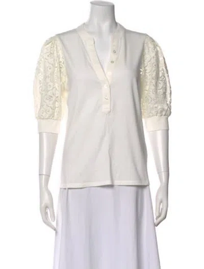 Pre-owned Veronica Beard Three-quarter Sleeve Top In Neutral
