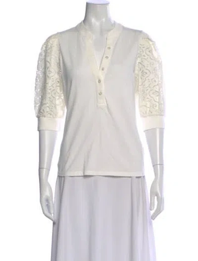 Pre-owned Veronica Beard Three-quarter Sleeve Top In Neutral