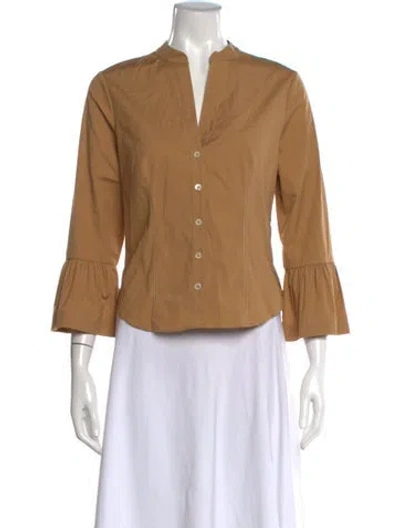 Pre-owned Veronica Beard Three-quarter Sleeve Top In Neutral