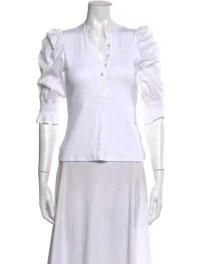 Pre-owned Veronica Beard Three-quarter Sleeve Top In Neutral