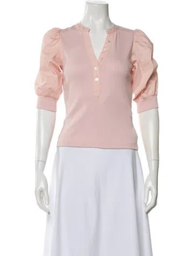 Pre-owned Veronica Beard Three-quarter Sleeve Top In Pink