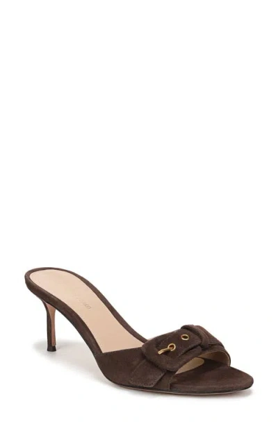 Veronica Beard Tia Buckle Slide Sandal In Brown